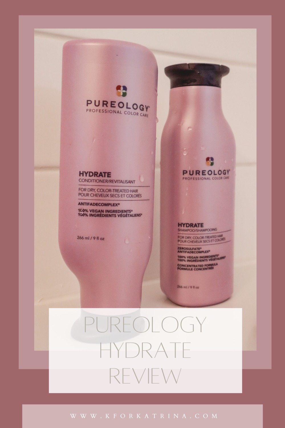 Pureology Hydrate Shampoo and Conditioner Review - K for Katrina